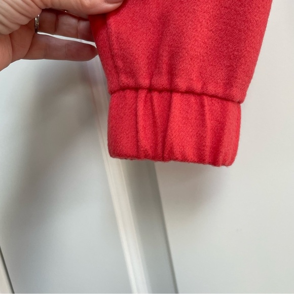 Massimo Dutti Wool Blend Coral Bomber Style Zip Front Pockets Lightweight Jacket - Picture 4 of 12